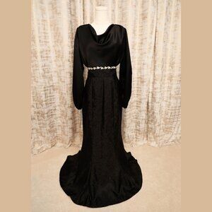 Black Grecian evening gown (8)